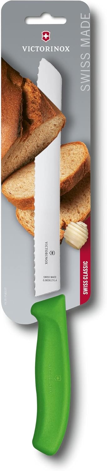Victorinox, Swiss Classic, Profi Brotmesser, Extra Scharfe Klinge, Wellenschliff, 21 cm, Robuster Ku