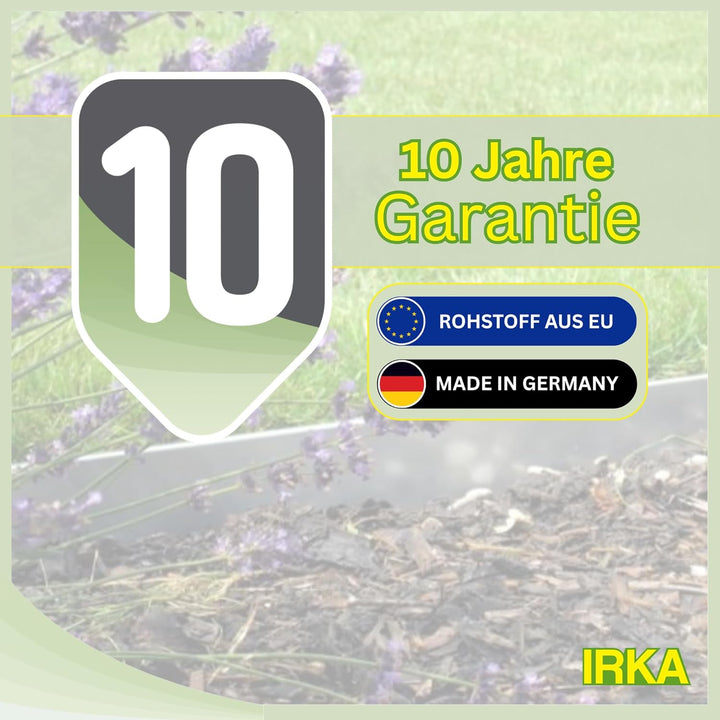 IRKA Rasenkantenband Cortenstahl Garten 25cm x 10m x 1mm | Cortenstahl Rasenkante Rost mit Versteifu