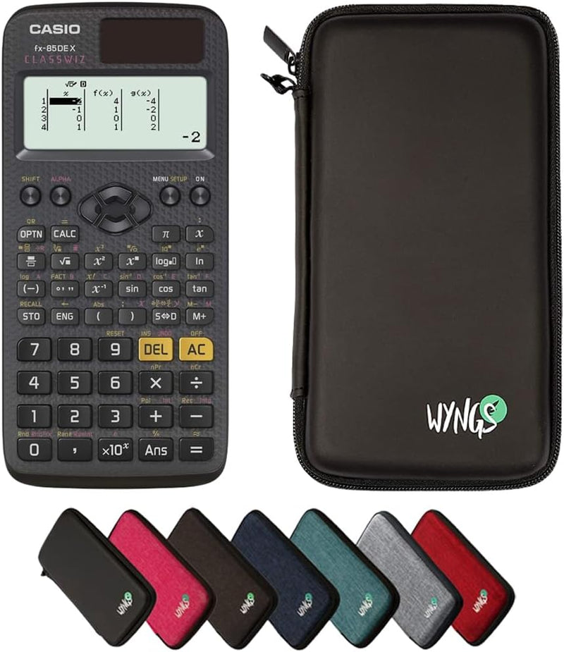 Casio FX-85DE X ClassWiz technisch-wissenschaftlicher Rechner + WYNGS Schutztasche von CALCUSO + erw