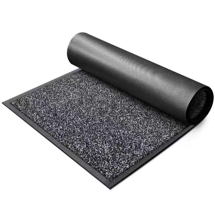 Mibao Fussmatte für Innen &amp; Aussen, 60 x 120cm Schwarz Grau, Dauerhaft Waschbar, Schmutzfangmatte ru