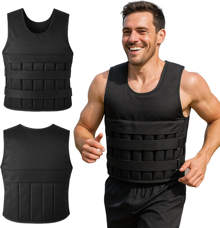 Gewichtsweste Herren Damen – Verstellbar mit Herausnehmbaren Gewichten, Weight Vest für Krafttrainin