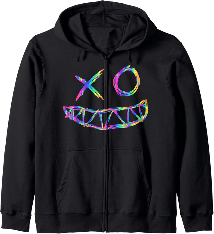 Rainbow Rave Face Festival Tekk T Shirt Men & Woman Kapuzenjacke
