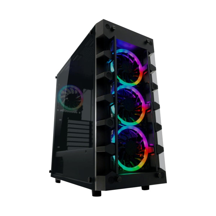 LC-Power Gaming-Gehäuse 709B Solar_System_X – ATX, Micro-ATX, Mini-ITX kompatibel, RGB-Hartglas-Fron