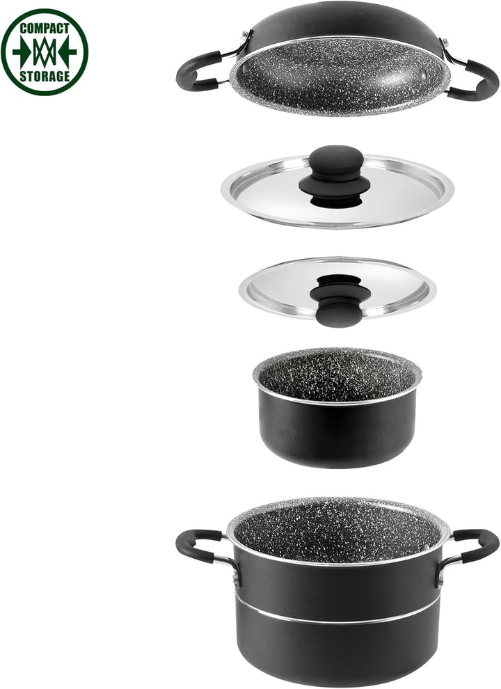 BRUNNER Alu Kochtopfset Kochgeschirr Campingtöpfe Topfset Pirate 6+1Ø18