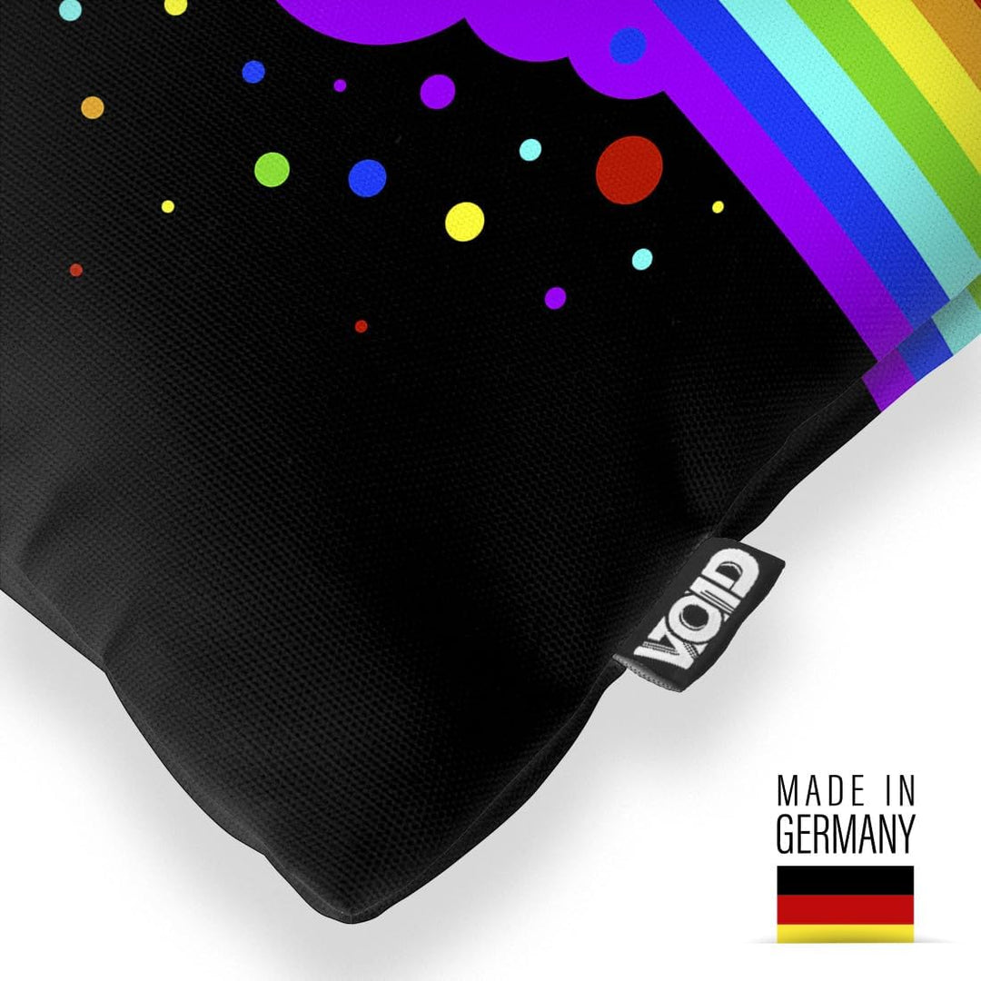 VOID Regenbogen Wolke Pride Kissenbezug Kissenhülle Polyester wasserfest Outdoor Indoor, Kissen Grös