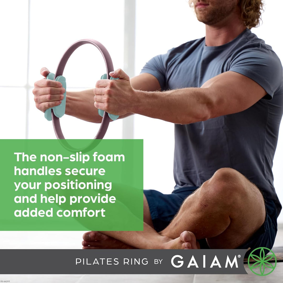 Gaiam Pilates-Ring, Fitnessring: Leicht und langlebig, Schaumstoff-gepolsterte Griffe, Flexibles Wid