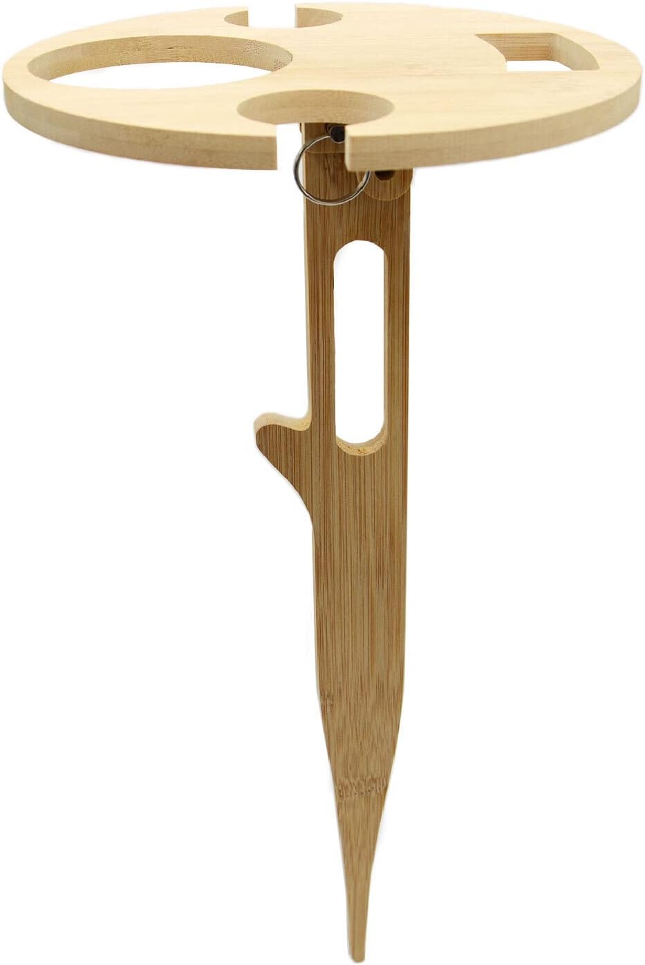UNUS Garden Weintisch klappbar Outdoor, Weinhalter aus Bambus Holz, Natur, Natur