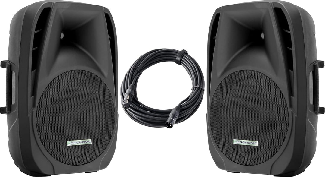 Pronomic 2X PH15A DJ Aktivboxen Mobile Lautsprecher MP3 Bluetooth 700 W (Outdoor, 15" Woofer, 34 mm