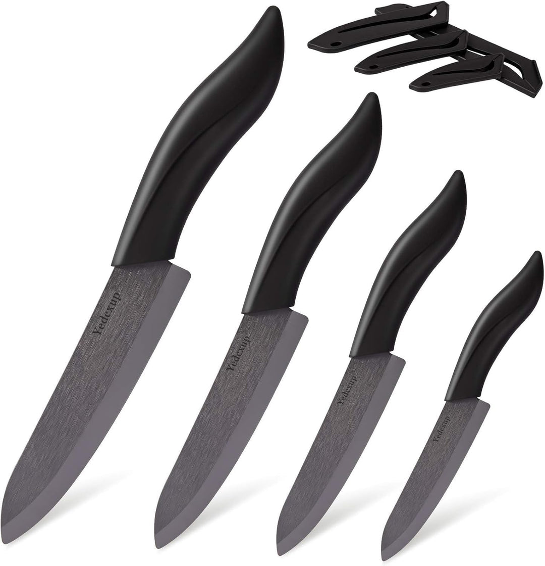 Keramikmesser Set 4 - Sehr scharf Gemüsemesser Gute Handhabung küchenmesser klein, Enthält ein 7.6cm