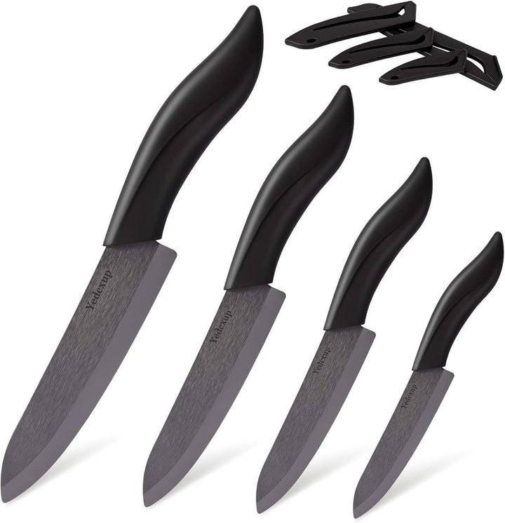 Keramikmesser Set 4 - Sehr scharf Gemüsemesser Gute Handhabung küchenmesser klein, Enthält ein 7.6cm
