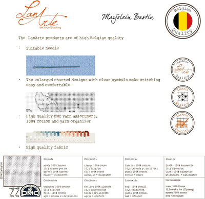 Lanarte PN-0007964 Kreuzstich Set, Baumwolle, Mehrfarbig, 69x49cm 69x49cm Mehrfarbig, 69x49cm Mehrfa