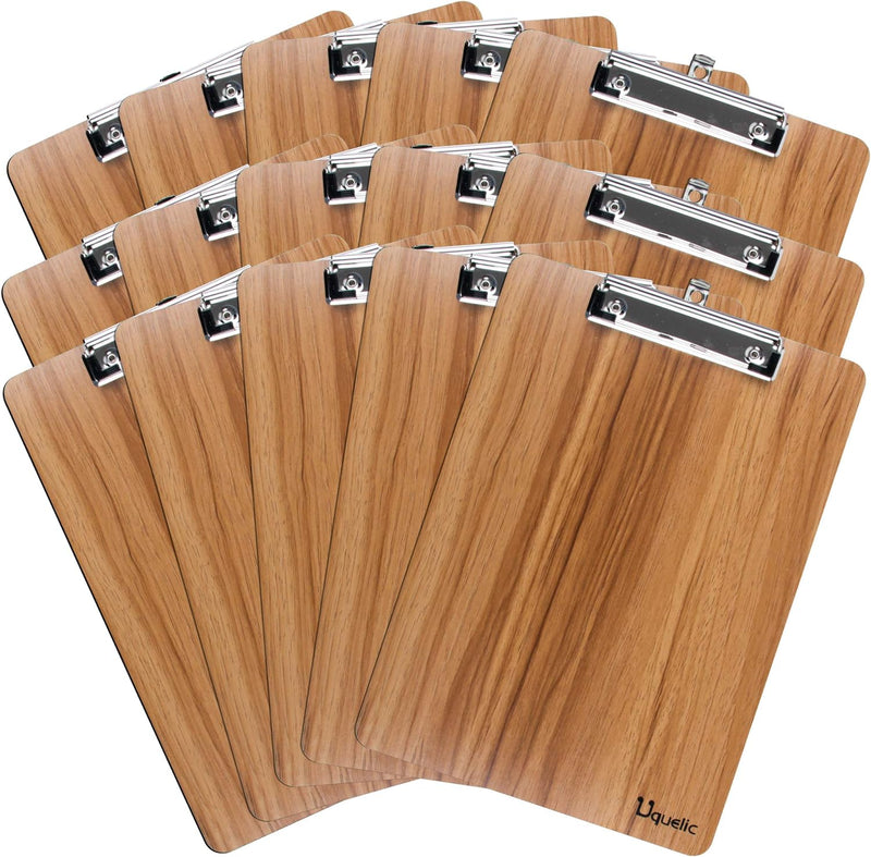 Uquelic Klemmbrett/Schreibbrett/Clipboard A4-15Pcs Klemmbretter A4 Eleganz Luxus Holzmaserung Abgeru