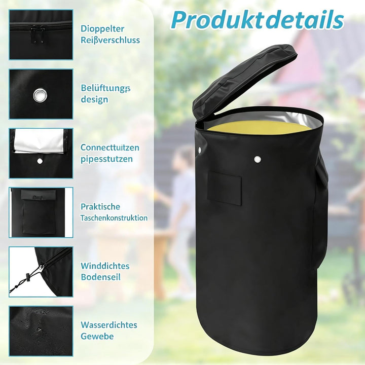 Abdeckhaube für Gasflasche 11 kg Gasflaschenhülle 33x66cm 600D Oxford Gasflaschen Schutzhülle mit Zu