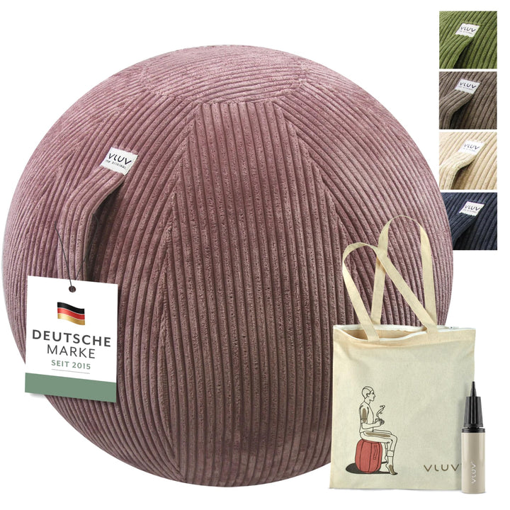 VLUV® BOL VLIP Sitzball Büro Ergonomisch [Atmungsaktiv mit Tragegriff und Wegrollschutz] Waschbarer