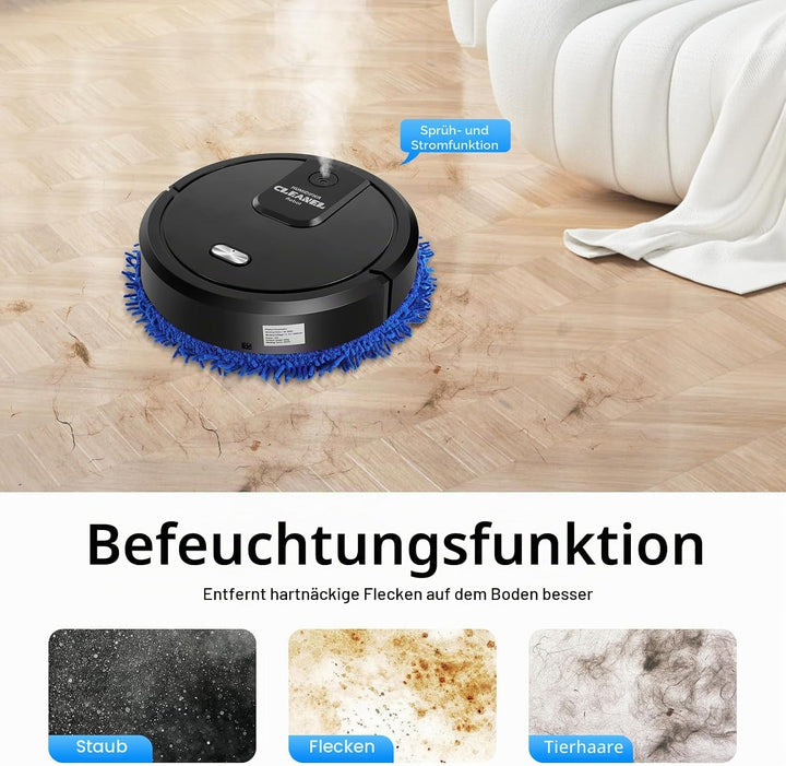 Kehrroboter, Saugroboter Roboter Nass/Trocken-Kehrmaschine Wischmaschine 60 dB USB Charging, 4 Gesch
