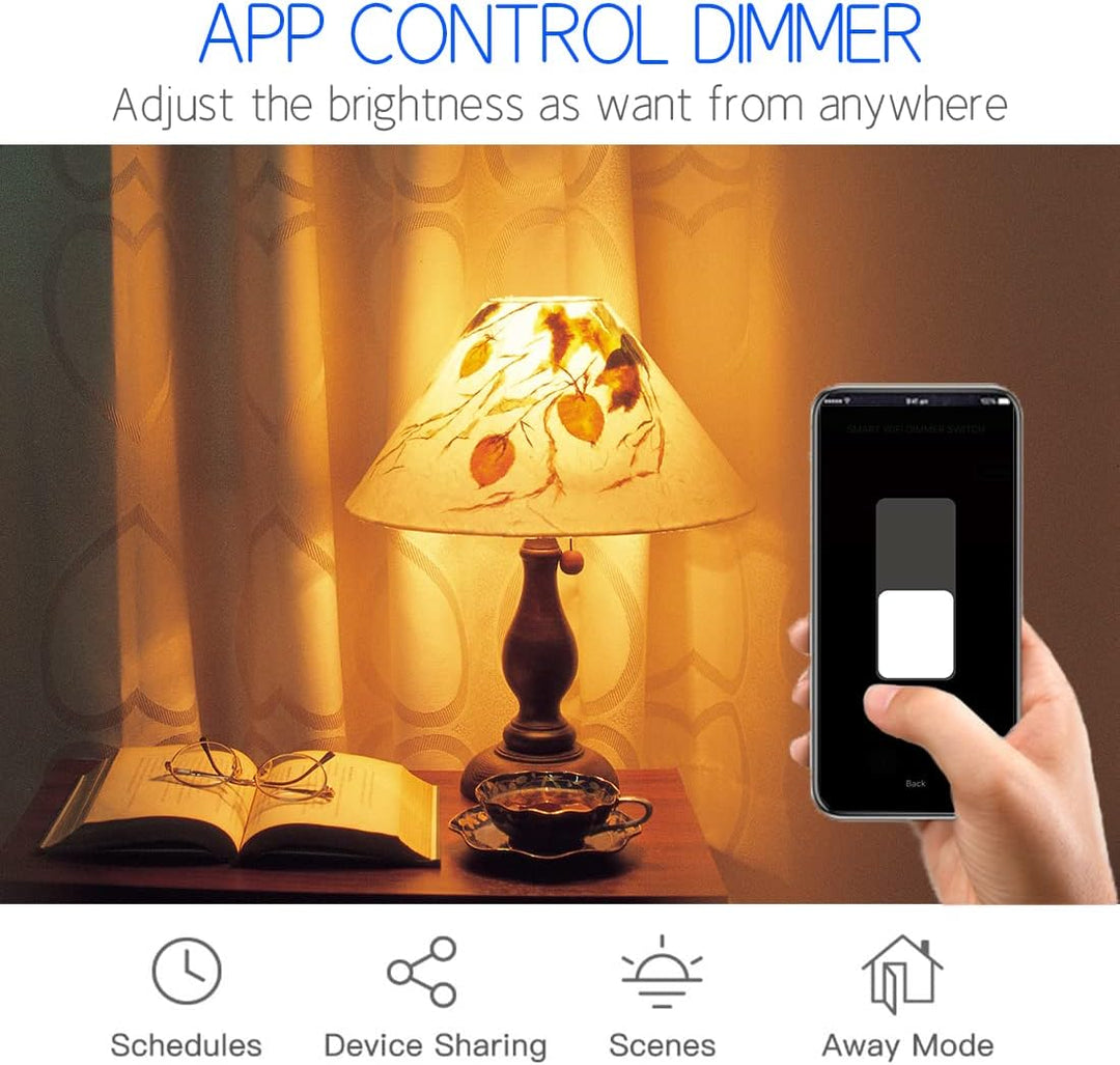 CNBINGO WLAN Dimmschalter für dimmbare LED-Leuchten - Smart Touch Lichtschalter Arbeit mit Alexa, Go