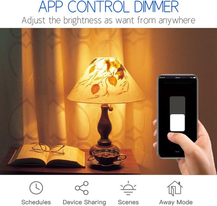 CNBINGO WLAN Dimmschalter für dimmbare LED-Leuchten - Smart Touch Lichtschalter Arbeit mit Alexa, Go