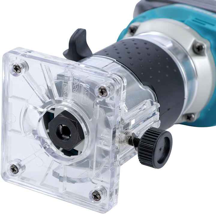 KATSU FIT-BAT 18V/21V Brushless Akku-Oberfräse Holzfräse Kantenfräse mit Trimmer-Basis, 3 Spannzange