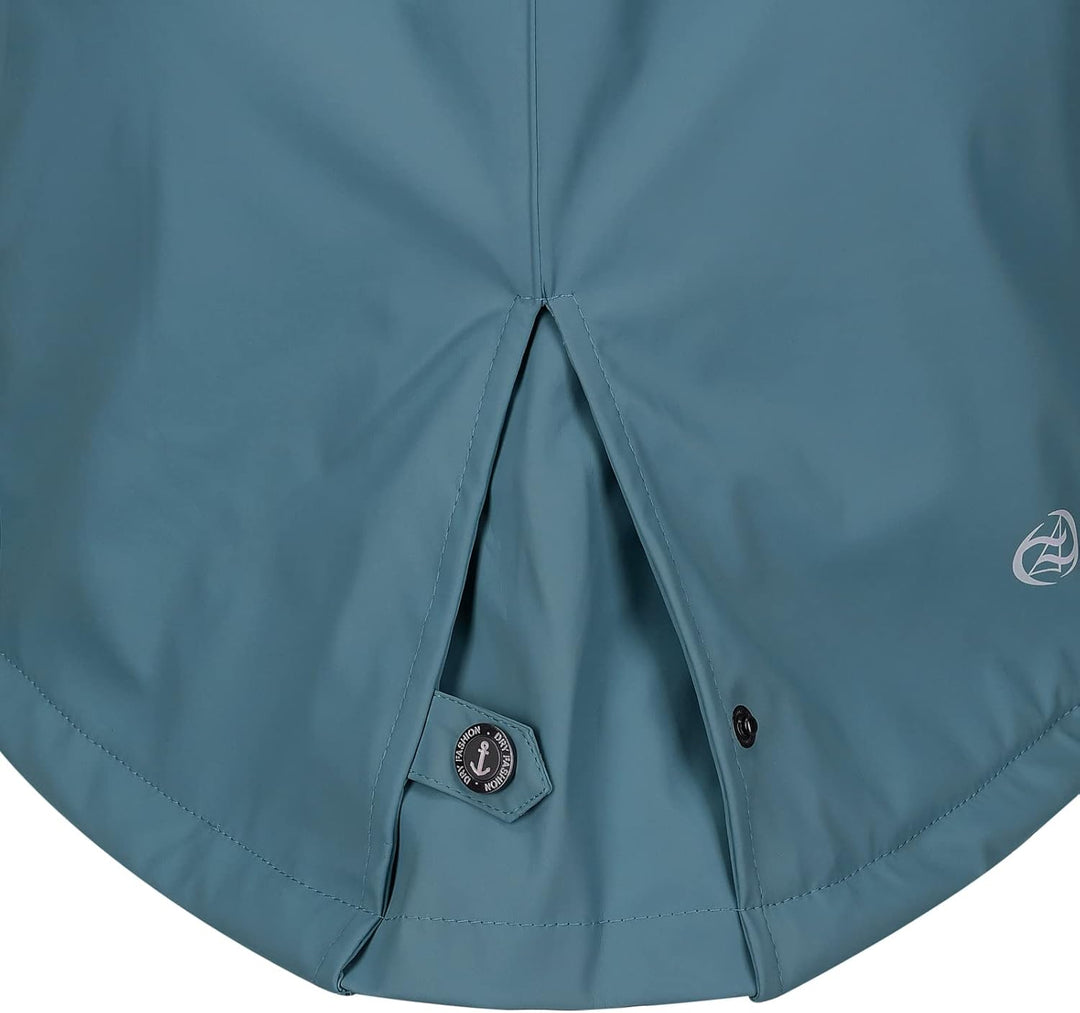 Dry Fashion Damen Regenmantel Malmö - Frauen Regenjacke Jacke mit Kapuze Lang Winddicht Wasserdicht