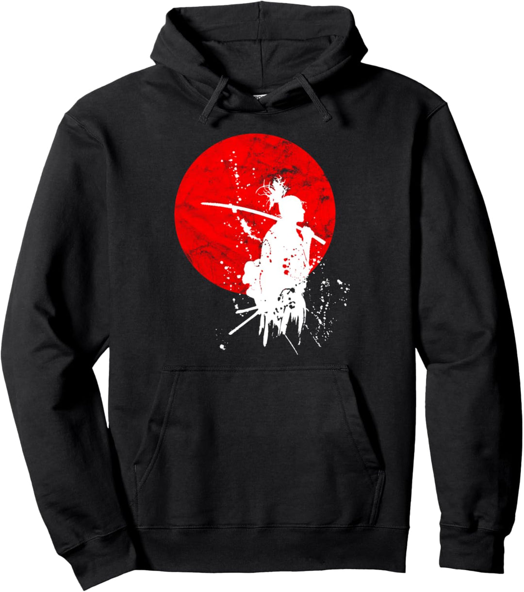 Japanische Samurai Krieger Retro Japan Mut Respekt Geschenk Pullover Hoodie