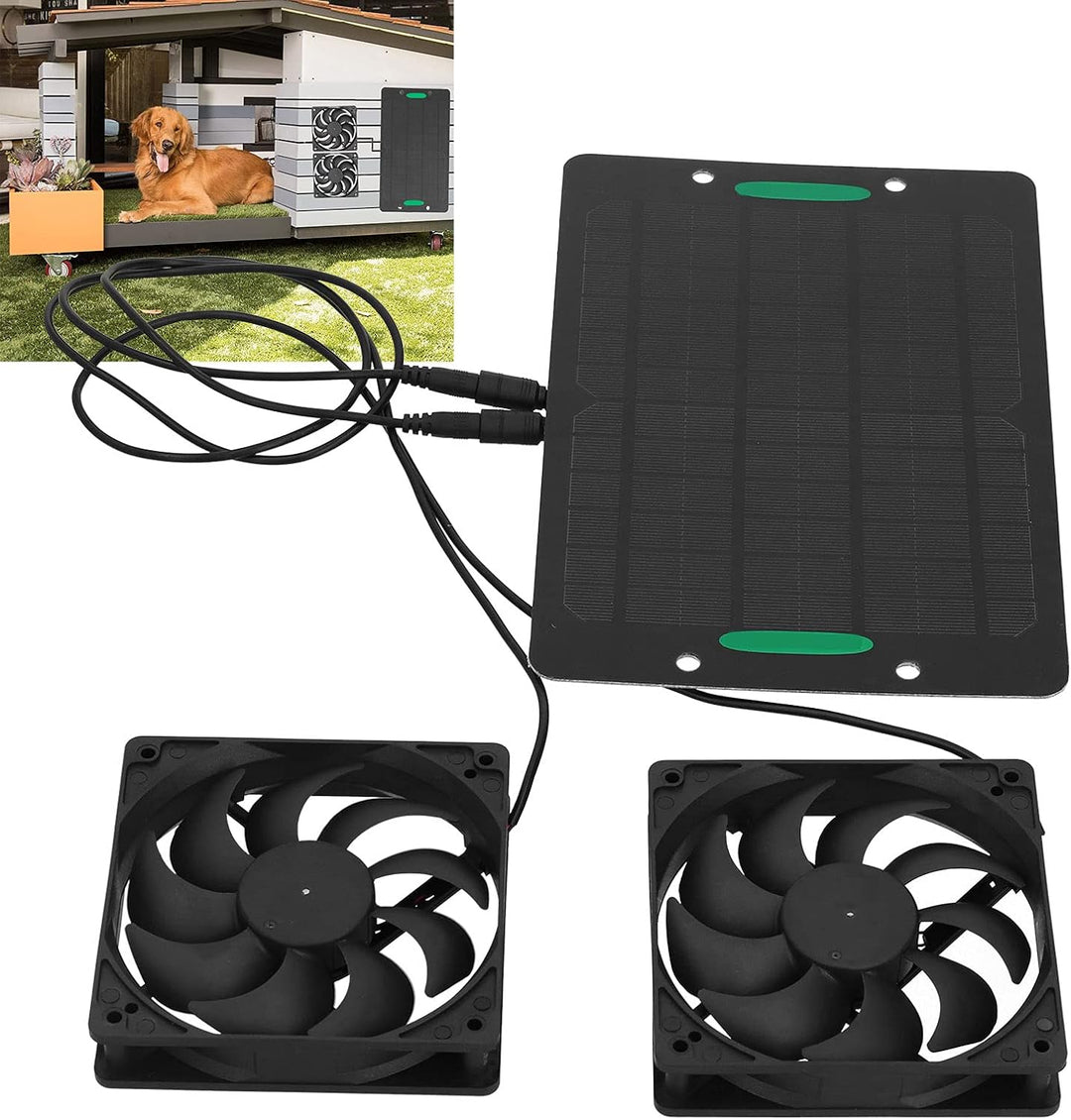 Solarpanel Lüfter Kit, Solar Panel Fan Kit Dual Air Extractor Aussenbelüftungsgeräte Für Gewächshäus