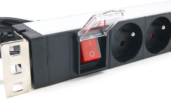 WAYTEX 37321 Steckdosenleiste Rackable 19 Zoll Stecker C14 – elektrisches Kopfband 8 Steckdosen mit