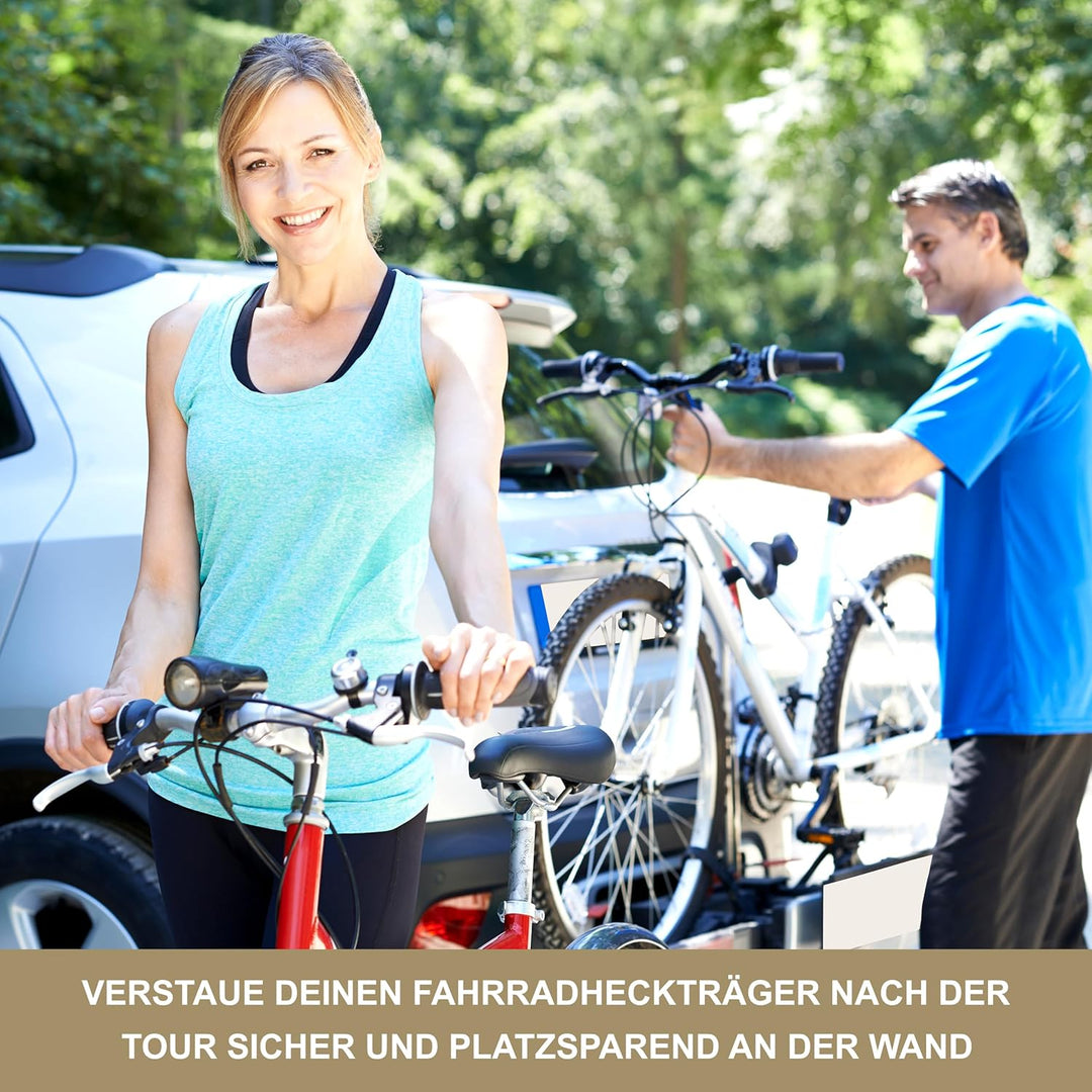KDR Wandhalterung für Fahrradträger – massiver Edelstahlhalter für Kupplungsträger – sicher & platzs