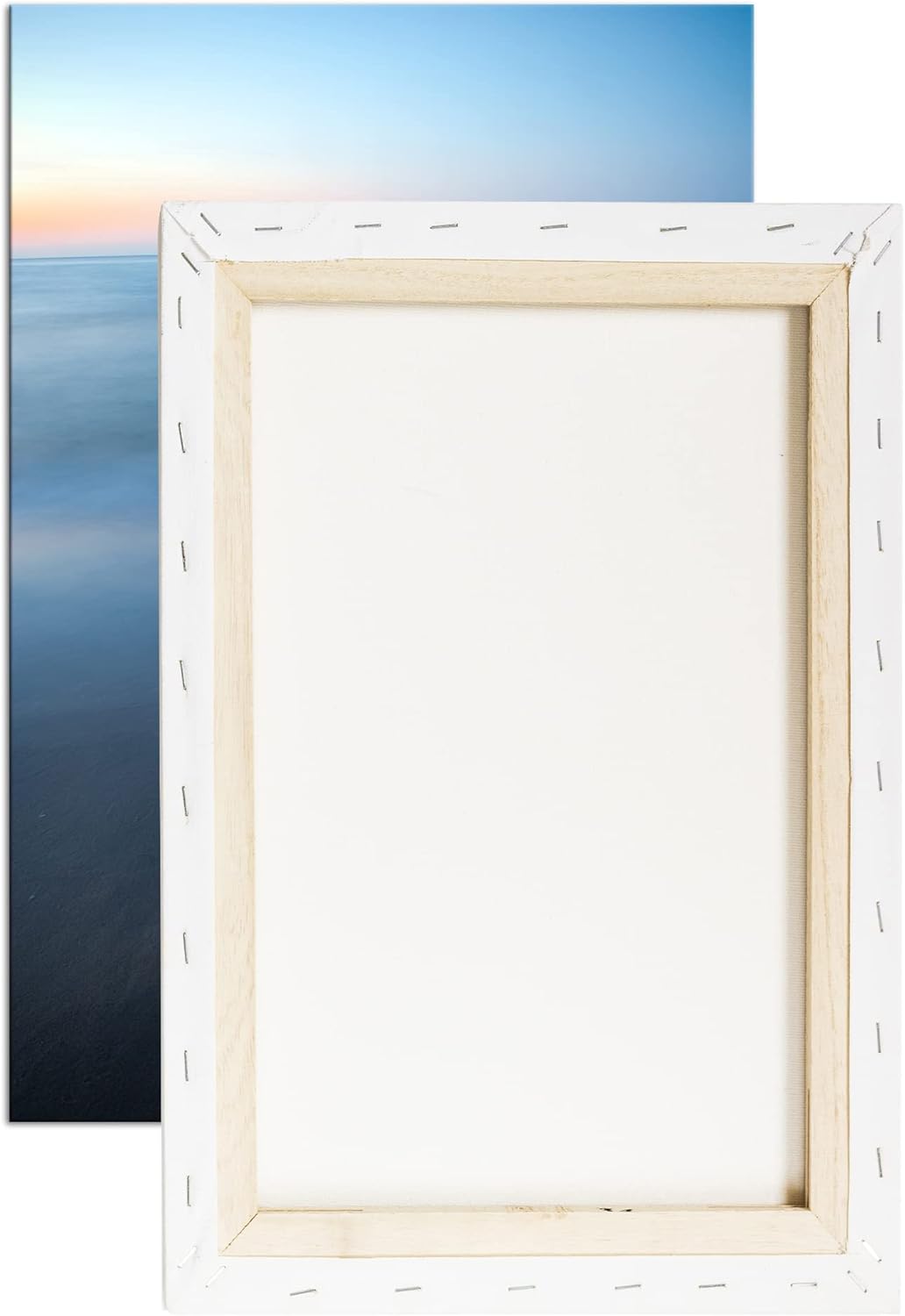 Buhnen an der Ostsee im Format: 100x70 als Leinwandbild, Motiv fertig gerahmt auf Echtholzrahmen, Ho