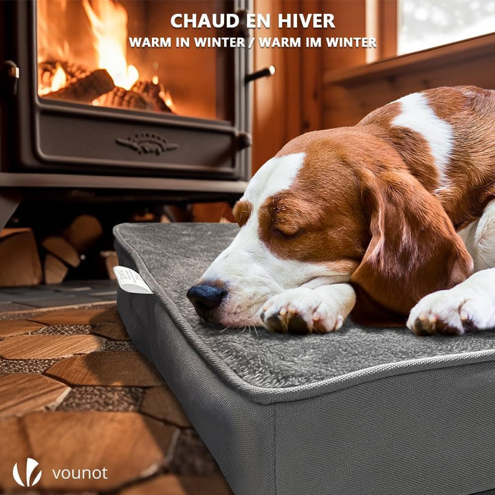 VOUNOT Orthopädisches Hundebett mit Abnehmbarer Kühlmatte, 2 in 1 Hundekissen Kleine Hunde, Waschbar