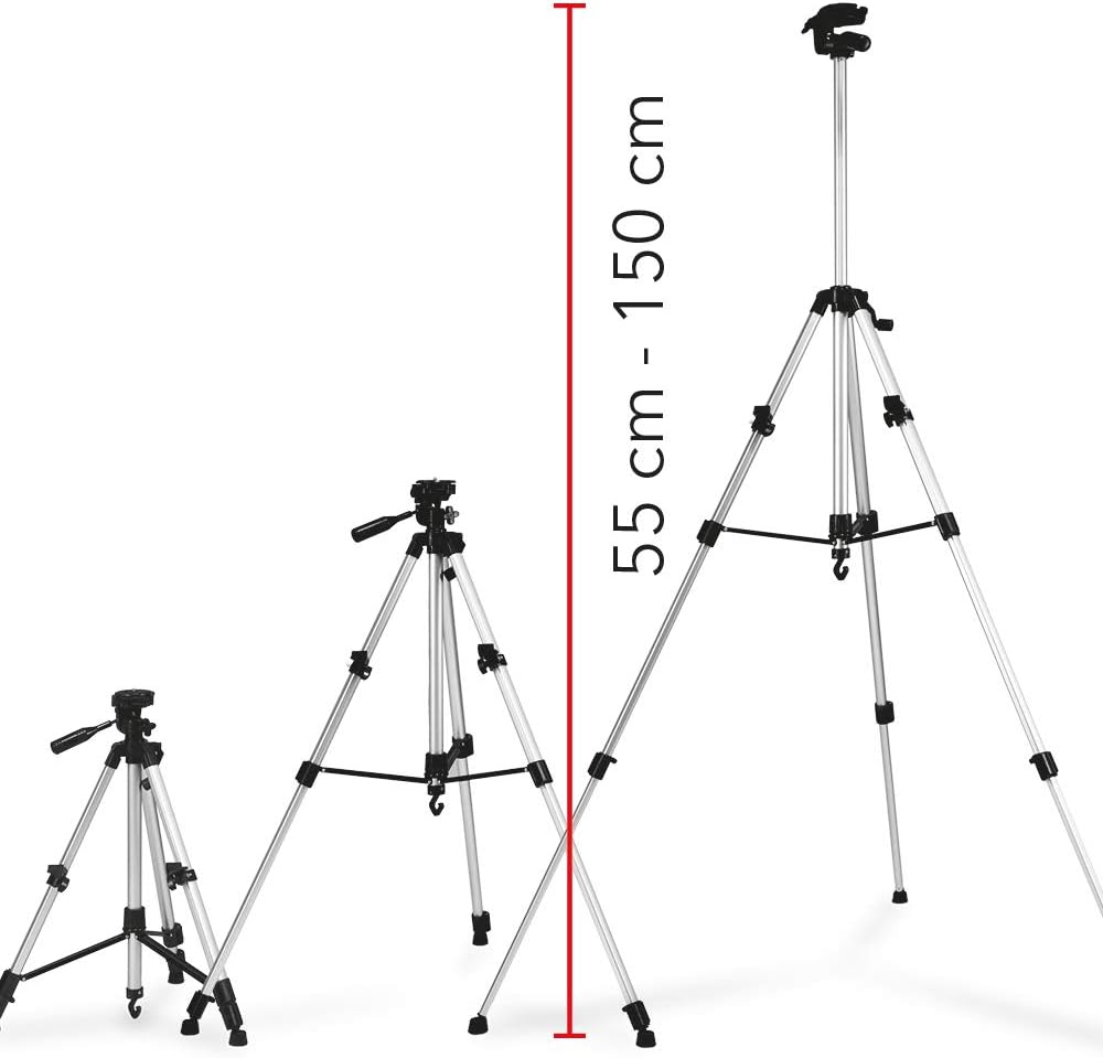 TROTEC Dreibein Universalstativ inkl. Schnellwechselplatte mit einem Standard 1/4" Anschluss