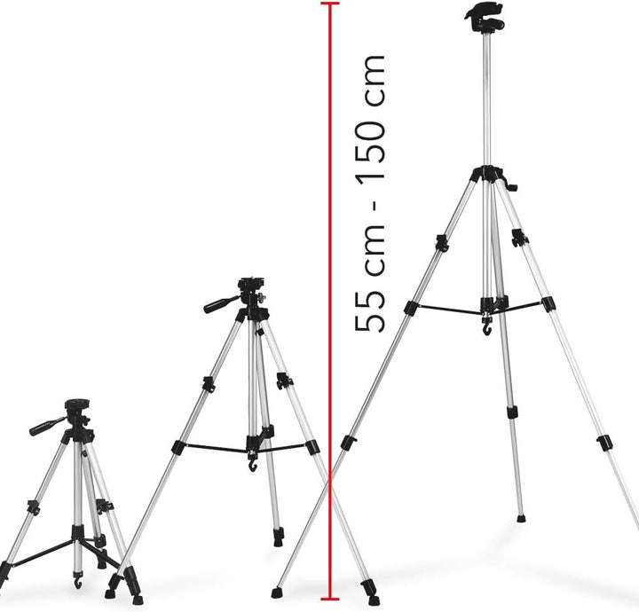 TROTEC Dreibein Universalstativ inkl. Schnellwechselplatte mit einem Standard 1/4" Anschluss