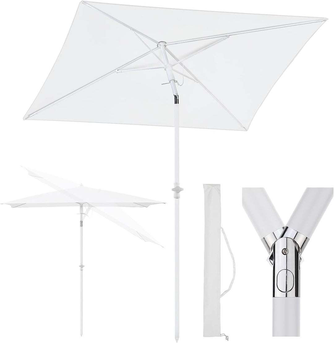 Sekey 180 × 125 cm Sonnenschirm mit Schutzhülle, Balkonschirm Gartenschirm Terrassenschirm, Sonnensc