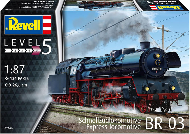 Revell Modellbausatz I Schnellzuglokomotive BR03 I Detailreicher Level 5 Bausatz I 136 Teile I Masss