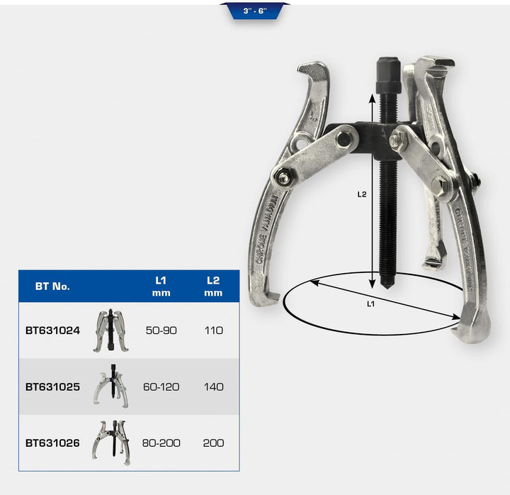 BRILLIANT TOOLS BT631025 Universal-3-Arm-Abzieher, 4" [Powered by KS TOOLS] 4 Zoll, 4 Zoll