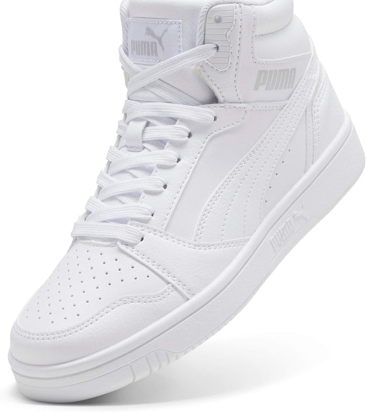 PUMA Unisex Kinder Rebound V6 Mid Jr Sneaker 38 EU White Cool Light Gray, 38 EU White Cool Light Gra