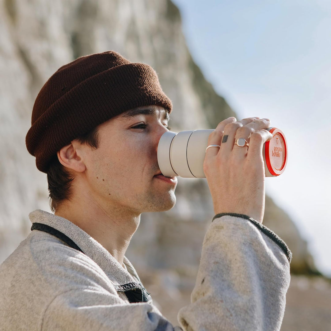 Ocean Bottle - Thermosflasche aus recyceltem Edelstahl - umweltfreundlich &amp; wiederverwendbar - Felse