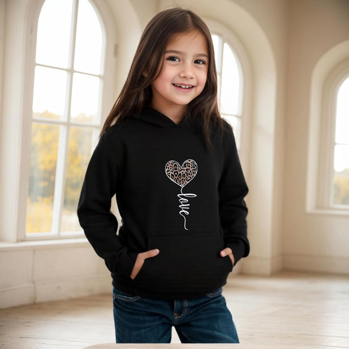 Hoodie Mädchen Kapuzenpullover Leopard Drucke Sweatshirt mit Kapuzen Casual Baumwolle Pullover Langa