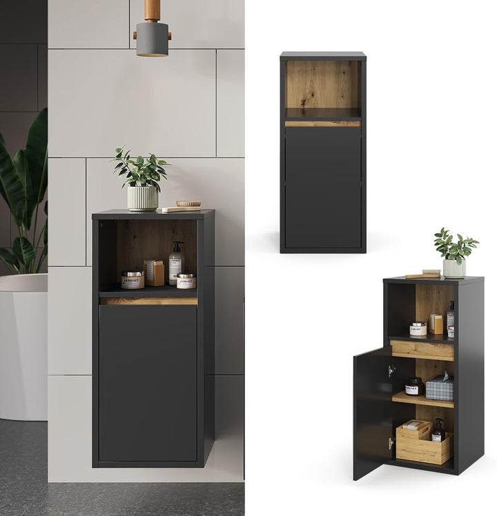 Vicco Midischrank Viola, Anthrazit/Eiche, 37.8 x 80 cm, Anthrazit