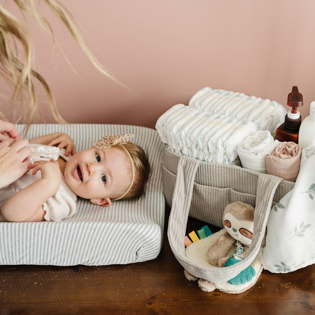 PUTSKA Baby Diaper Caddy Organizer for Changing Table – Stylish Nursery Storage Basket, Newborn Esse