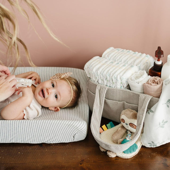 PUTSKA Baby Diaper Caddy Organizer for Changing Table – Stylish Nursery Storage Basket, Newborn Esse