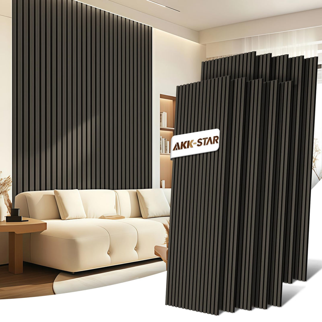 AKK-STAR Akustikpaneele Holz - 14,4 m² (10 Stück 240x60cm) | Schalldämmung, Akustikverbesserung für