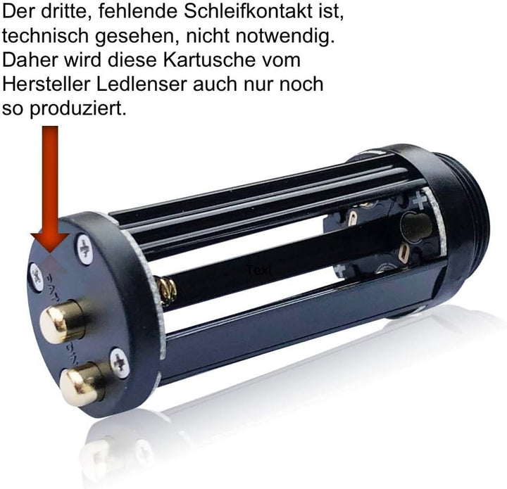Ledlenser Batteriekartusche Batteriebox P7 alt und P7.2 mit Schalterendkappe