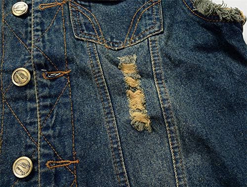 Herren Beiläufiger Denim Weste Jacke Klassische ärmel Dünne Jacken XS Blau, XS Blau
