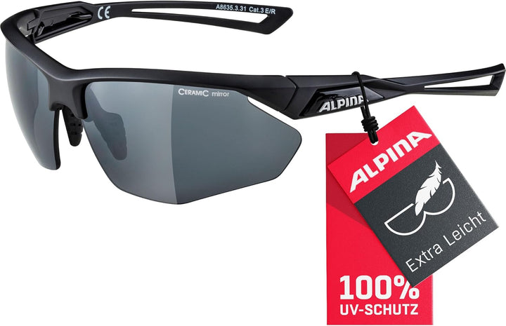 ALPINA NYLOS HR - Verspiegelte und Bruchsichere Sport- & Fahrradbrille für Erwachsene, individuell a