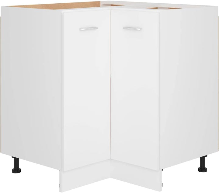 homiuse Eckunterschrank Weiss 75,5x75,5x80,5 cm Holz KüChenschrank Eckschrank Vorratsschrank KüChenu