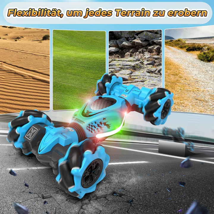 Pristar Ferngesteuertes Auto ab 6 7 8 9 10 11 12 Jahre Auto mit Handsteuerung RC Twist Stunt Car 360
