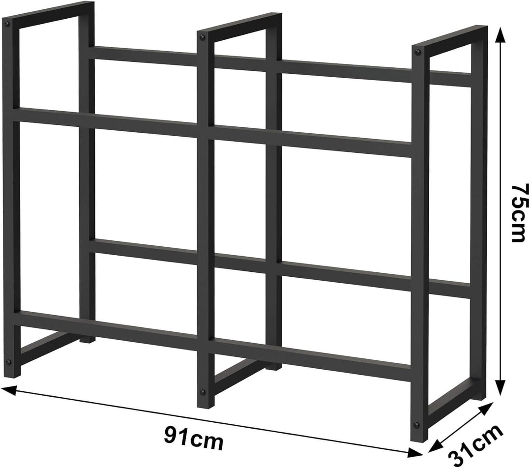 DanDiBo Getränkekistenregal 4 Kisten Schwarz Metall Stehend 96476 Getränkekistenhalter 91 cm Getränk