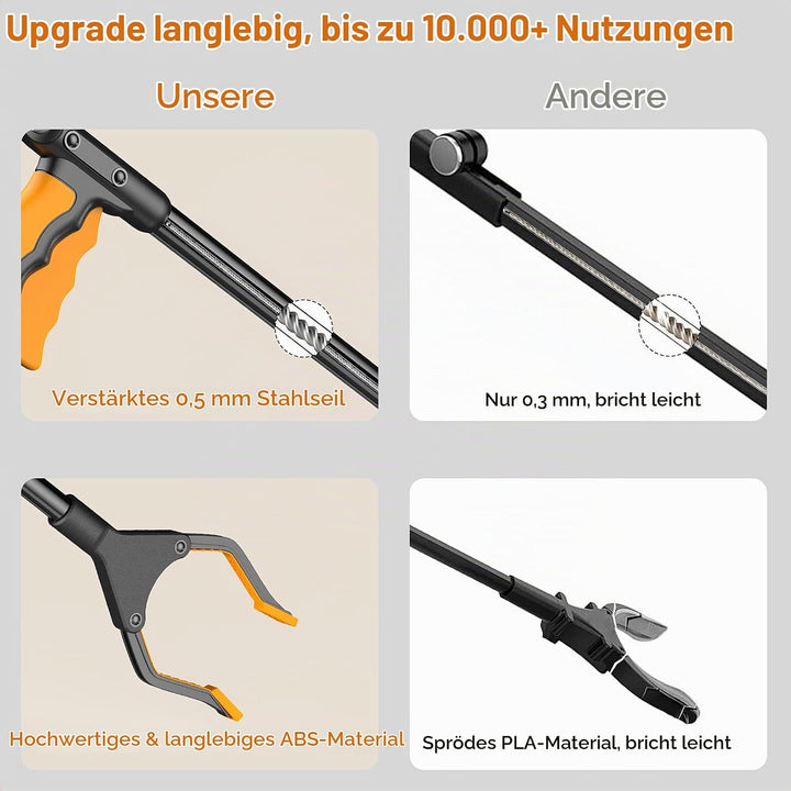 YAUNGEL 2 Stück Faltbare Greifer mit magnetischer Spitze,Müllzange,81 cm Langer Greifzange,90° Drehb