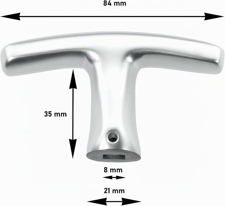 Garagentorgriff mit Innengriff, Alu F1, ergonomisch, 8x60 mm Set, 8x60 mm Set