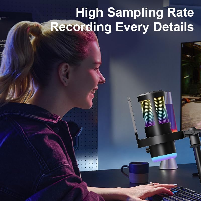 9.4’’ USB Gaming Mikrofon pc, Noise Cancellation Dynamisch Microphone | 192 kHz/24bit Sampling Rate|